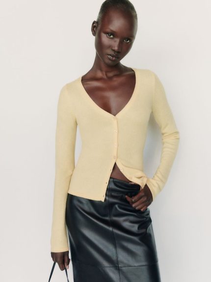 Haystack Bloom Cashmere V - Neck Cardigan