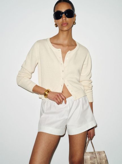 Fior Di Latte Clara Cotton Crew Cardigan