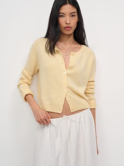 Parmesan Clara Cashmere Crew Cardigan