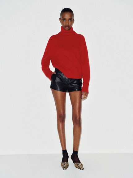 Lipstick Dove Cashmere Oversized Turtleneck
