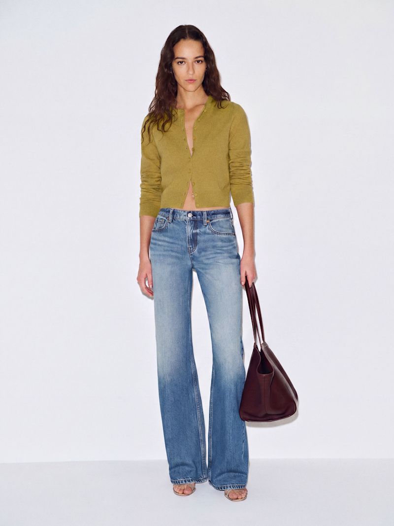 Chartreuse Caspia Cashmere Cropped Cardigan - Image 3
