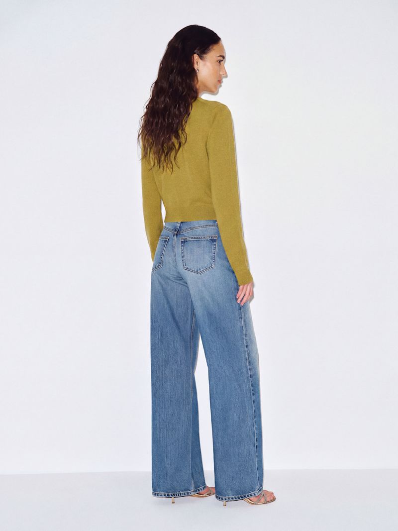 Chartreuse Caspia Cashmere Cropped Cardigan - Image 4