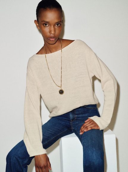 Gossamer Marine Linen Cotton Sweater
