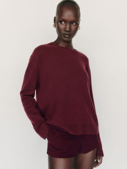Boysenberry Cashmere Boyfriend Sweater
