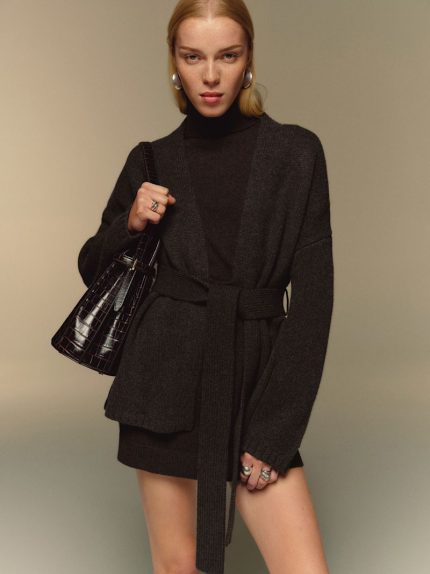 Espresso Meg Wrap Sweater Coat