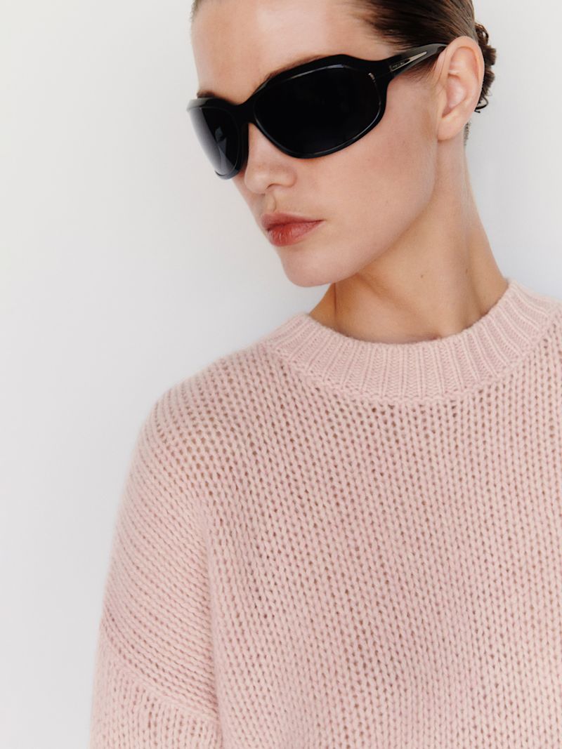 Cherry Blossom Cleo Cashmere Cropped Crew - Image 2