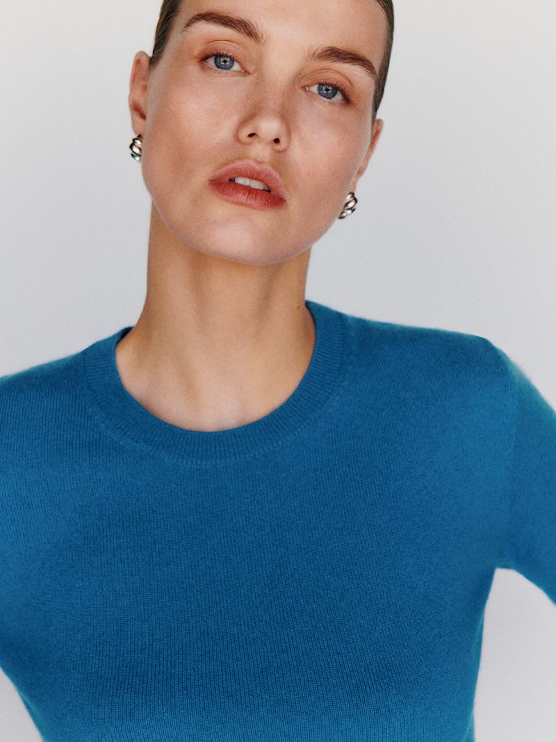 Cerulean Lian Cashmere Crew Sweater - Image 2