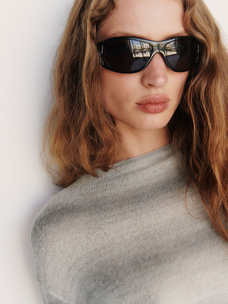 Granite Space Dye Soren Sheer Alpaca Sweater Top - Image 3