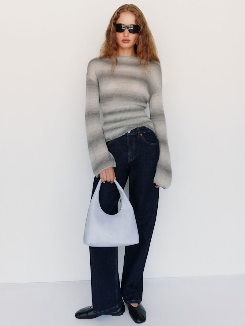 Granite Space Dye Soren Sheer Alpaca Sweater Top - Image 4