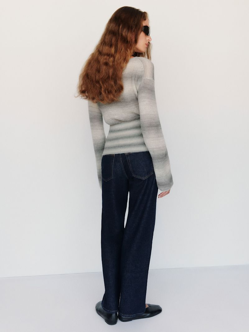 Granite Space Dye Soren Sheer Alpaca Sweater Top - Image 5