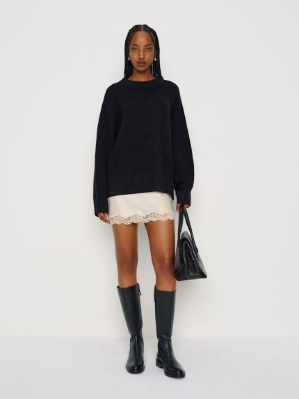 Black Cove Cashmere Oversized Crew