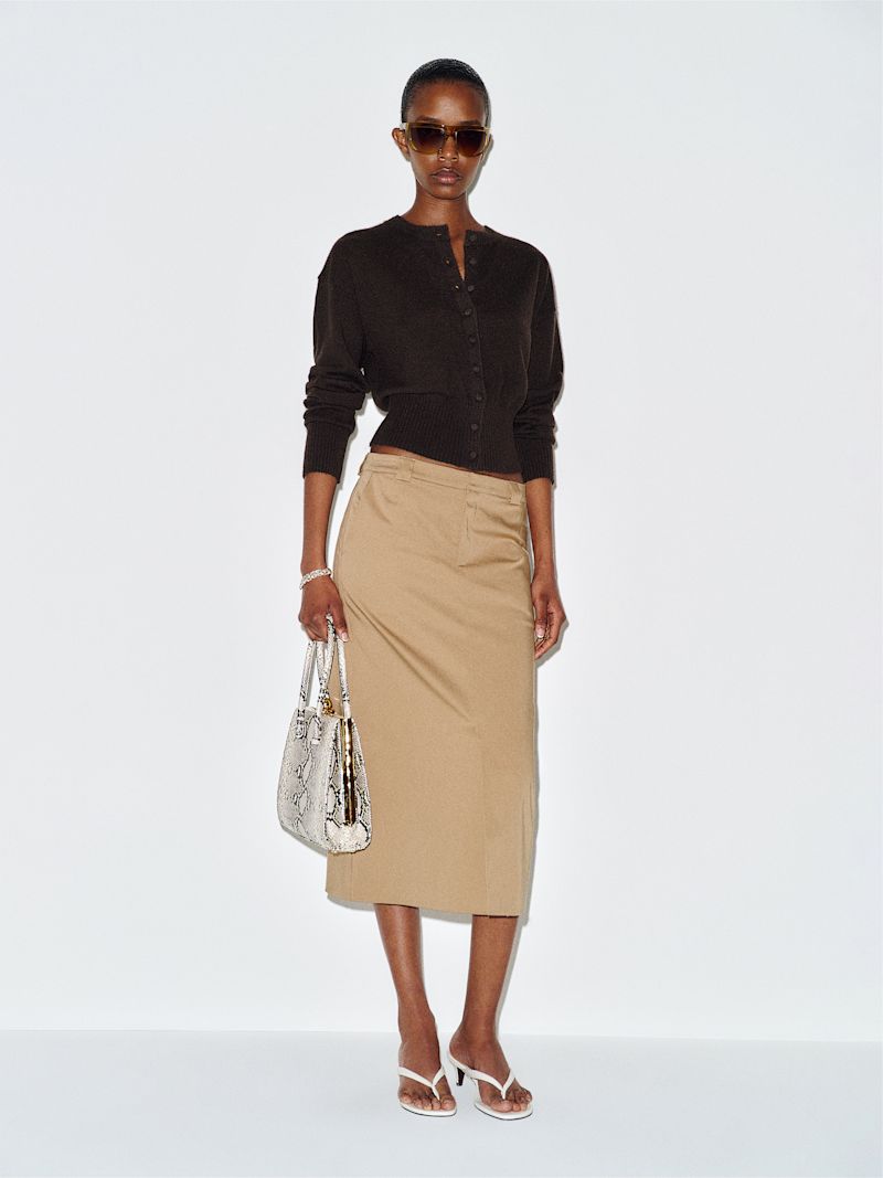 Heathered Black Bean Ronnie Cashmere Cardigan - Image 2