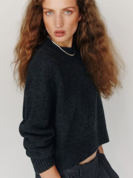 Charcoal Remy Regenerative Wool Crew