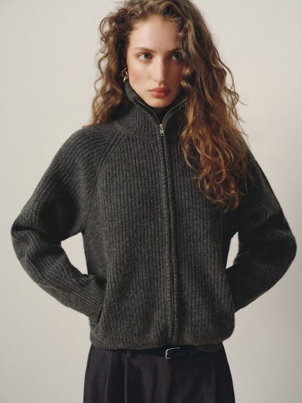 Flannel Joann Regen Wool Zip Sweater Jacket