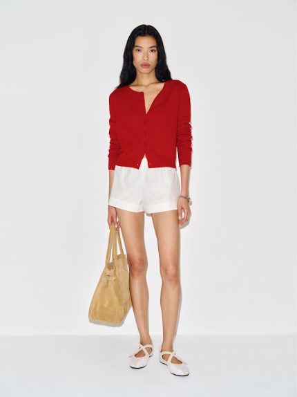 Cherry Clara Cashmere Crew Cardigan