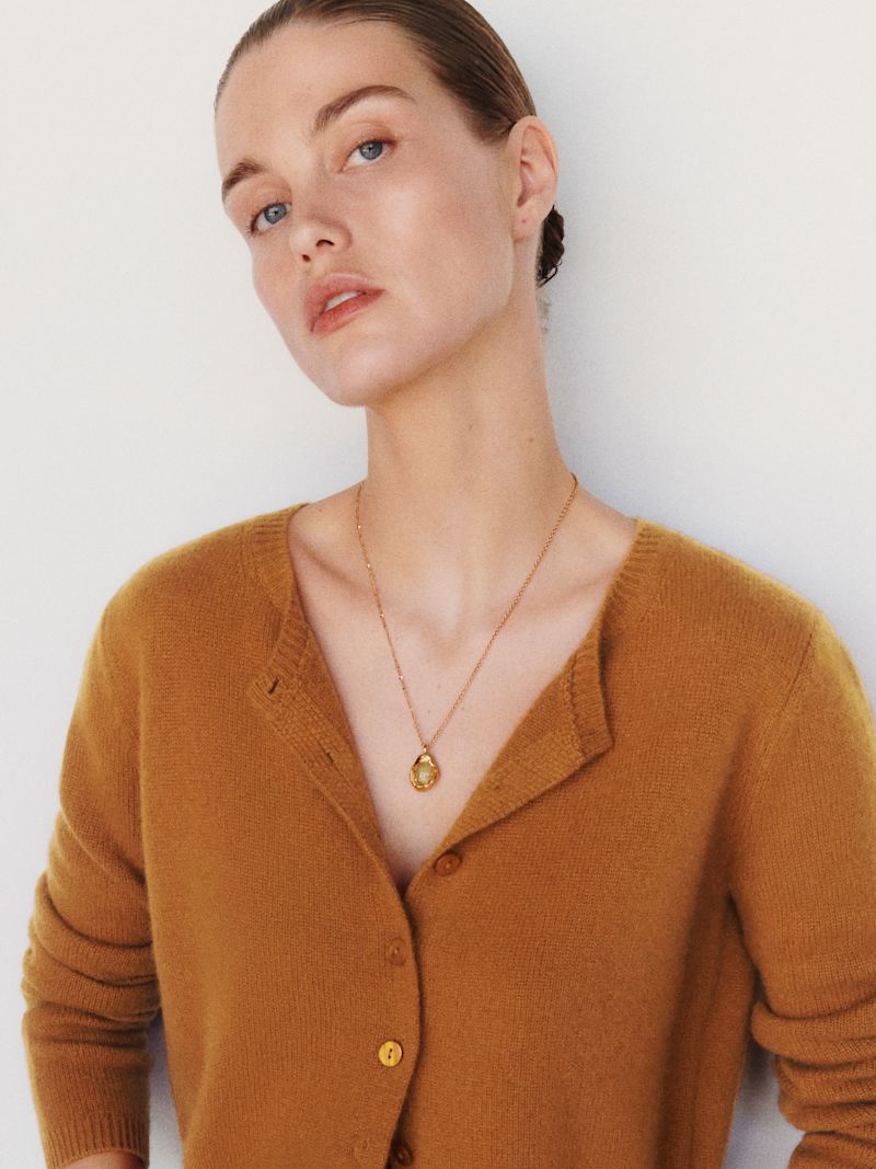 Copper Clara Cashmere Crew Cardigan - Image 2