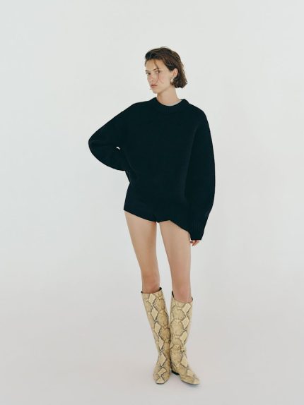 Black Jo Regenerative Wool Oversized Crew