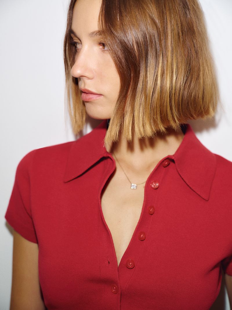 Lipstick Bentley Cotton Polo Sweater - Image 3